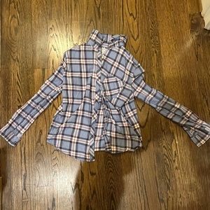 red white and blue flannel size small